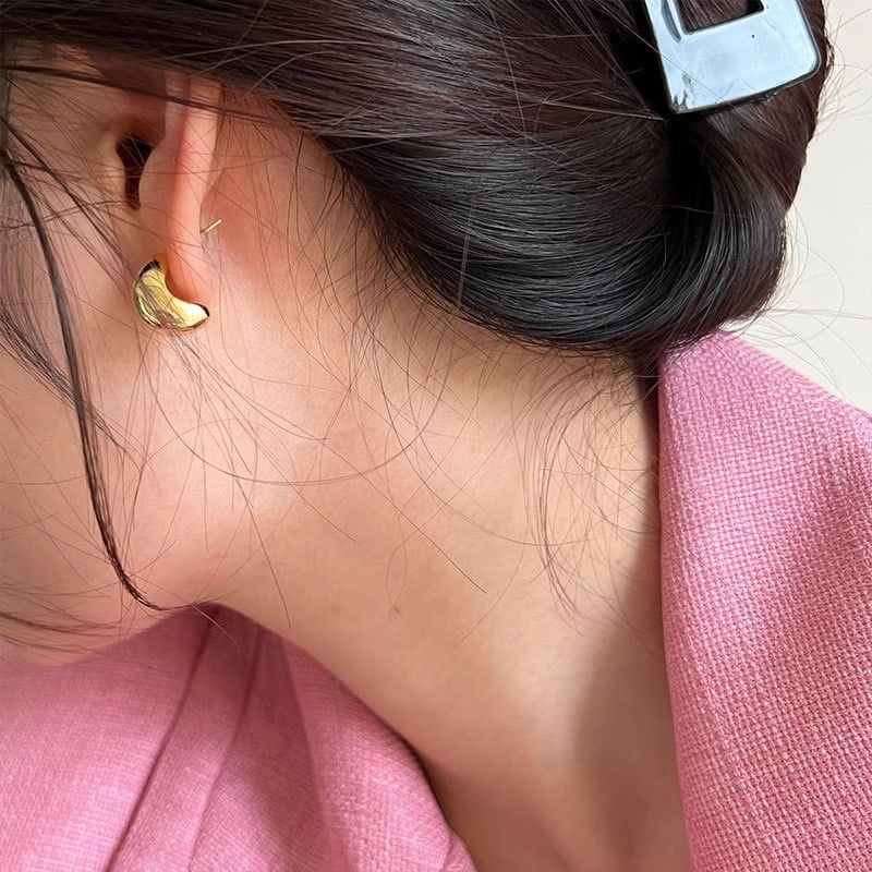 Earring Sterling Silver Hoop 925 Glossy