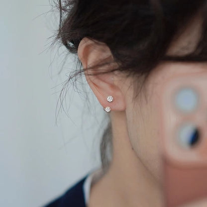 Rhinestone Earring Huggie Open