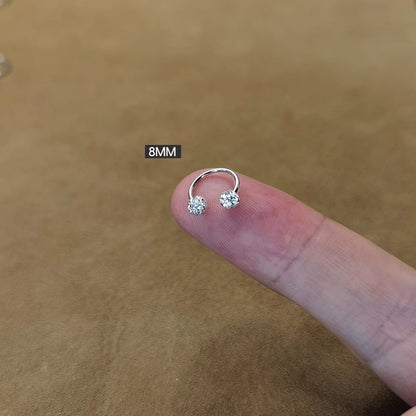 Rhinestone Earring Huggie Open