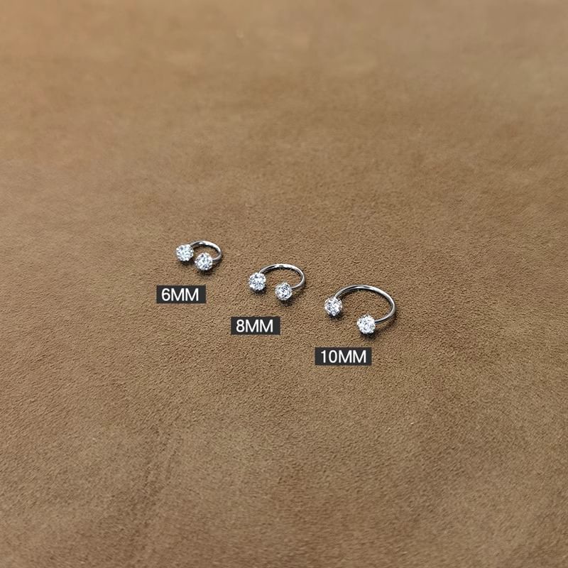 Rhinestone Earring Huggie Open