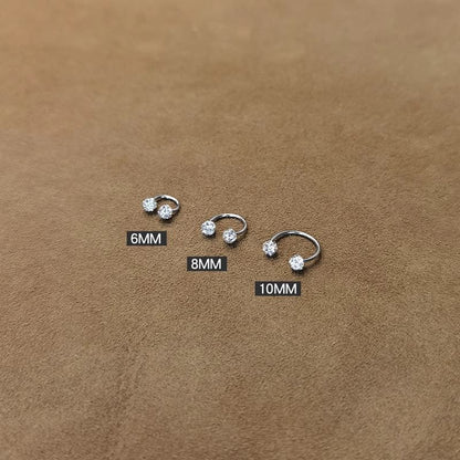 Rhinestone Earring Huggie Open