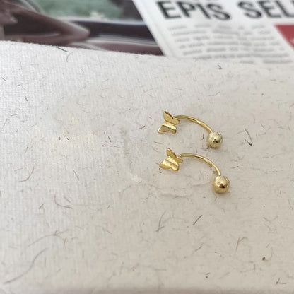 Earring Butterfly 925 Silver Barbell Sterling