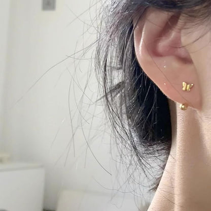 Earring Butterfly 925 Silver Barbell Sterling