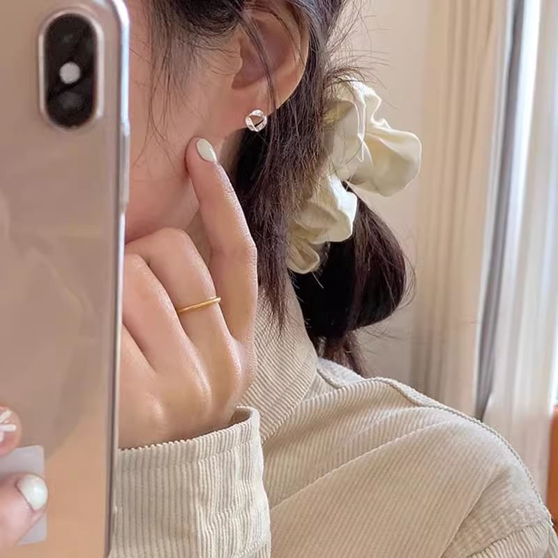 Sterling Twisted 925 Silver Earring Barbell