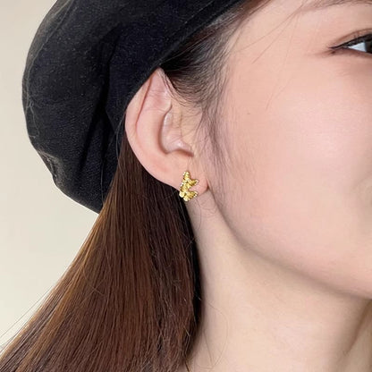 925 Sterling Stud Earring Silver Butterfly