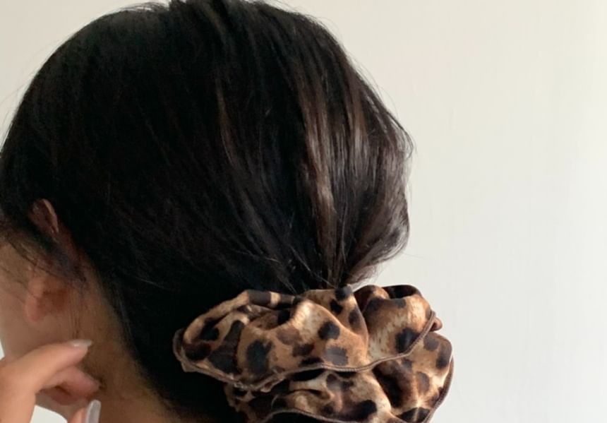 Print Scrunchie Hair Leopard