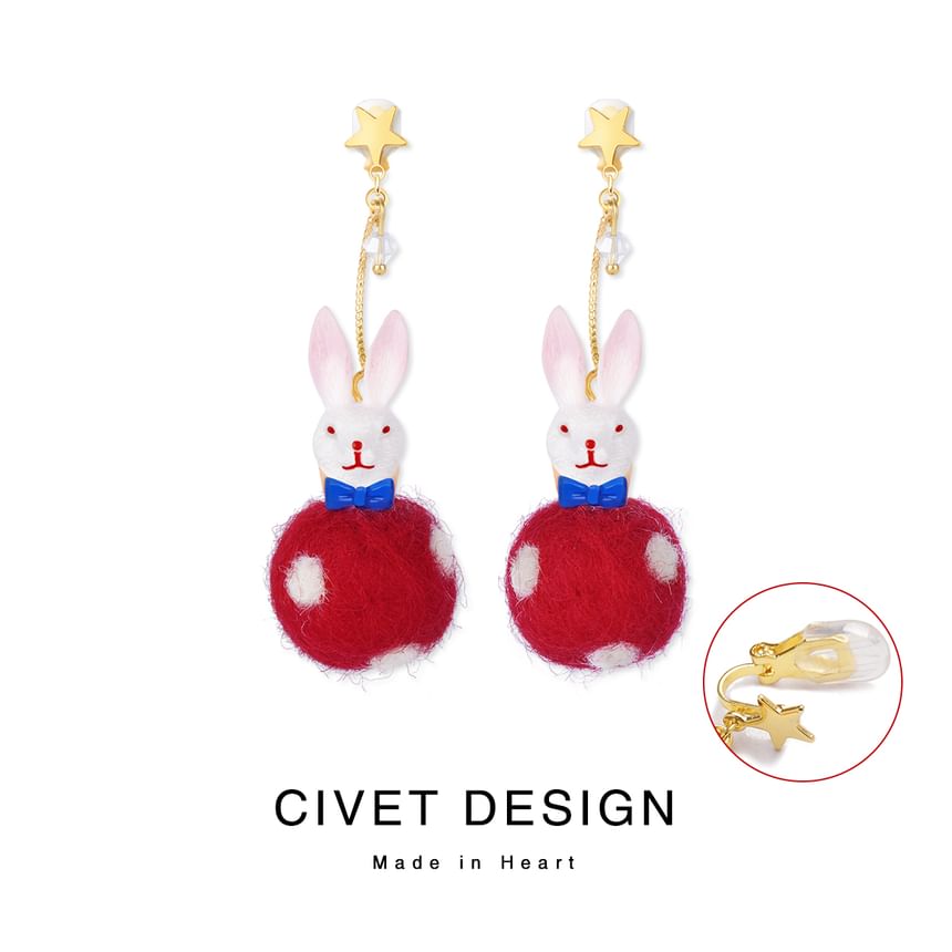 Felt Rabbit Earring Dangle