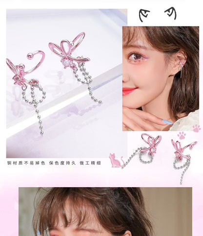 Earring Knot Rhinestone Alloy Dangle