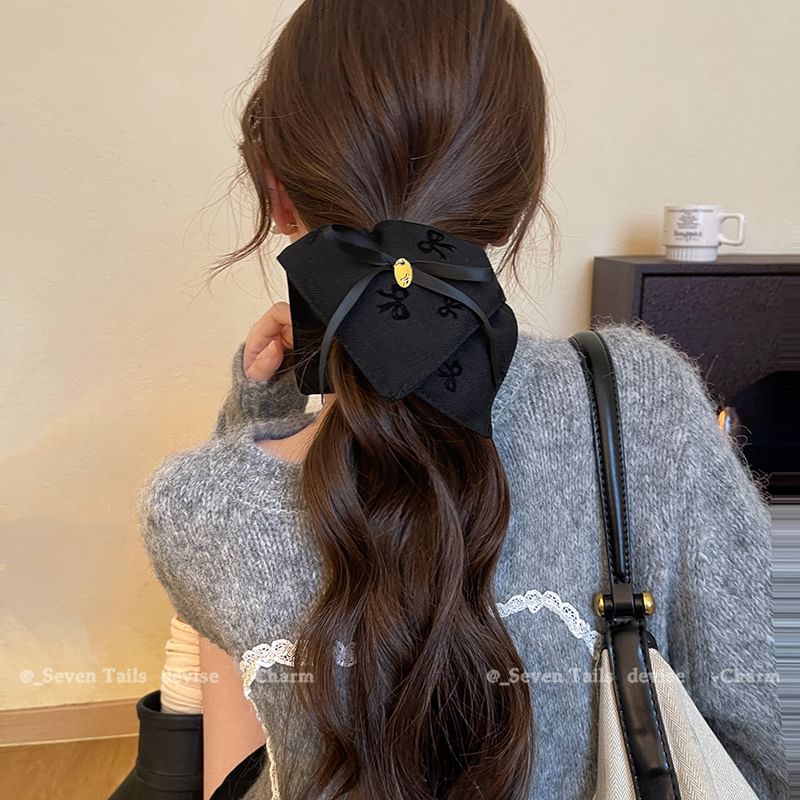 Hair Scrunchie Print Bow