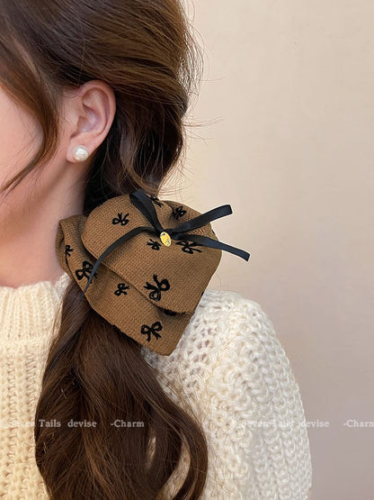 Hair Scrunchie Print Bow