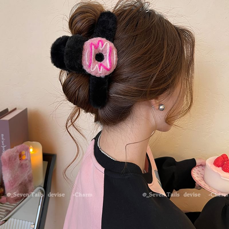 Chenille Claw Donut Acrylic Hair Clip