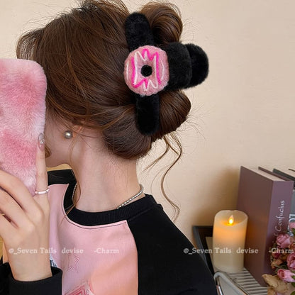 Chenille Claw Donut Acrylic Hair Clip
