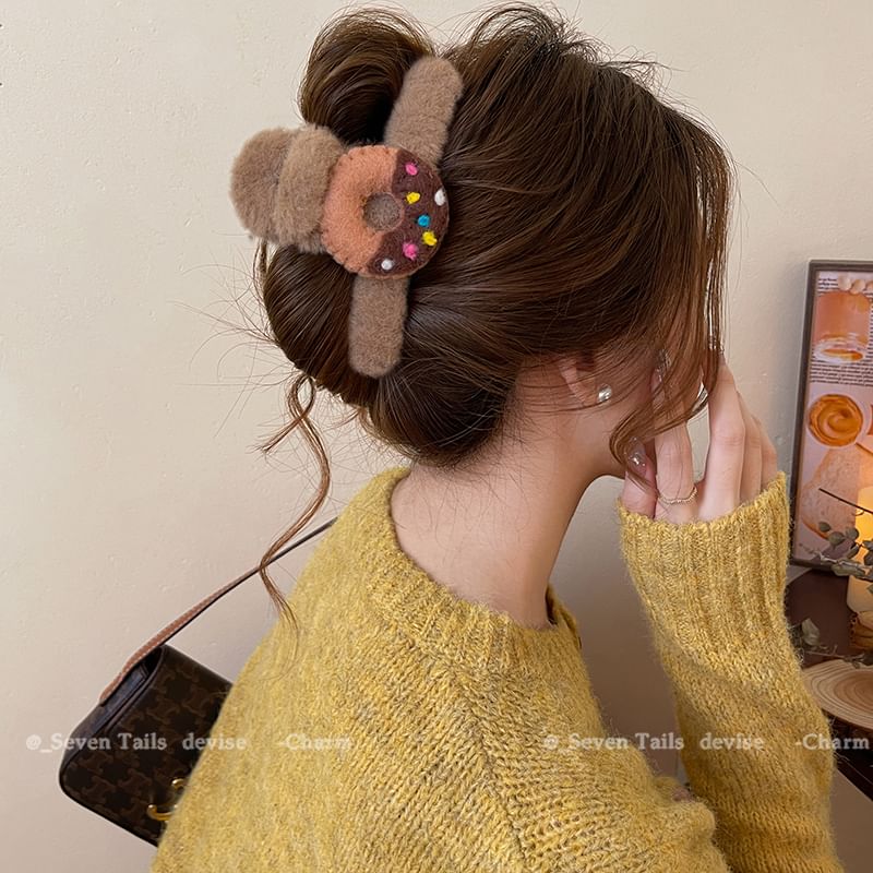 Chenille Claw Donut Acrylic Hair Clip