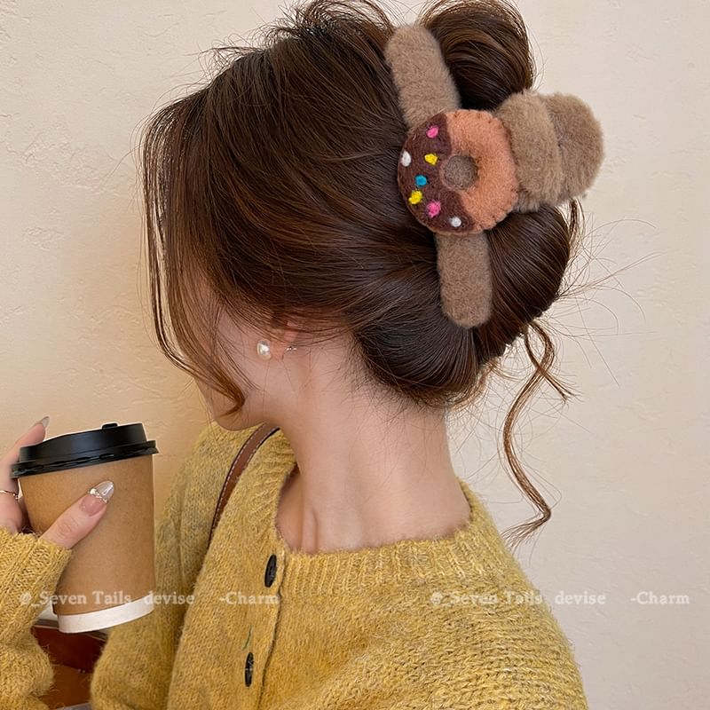 Chenille Claw Donut Acrylic Hair Clip