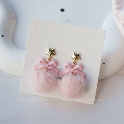 Clip-On Earring / Drop Pom