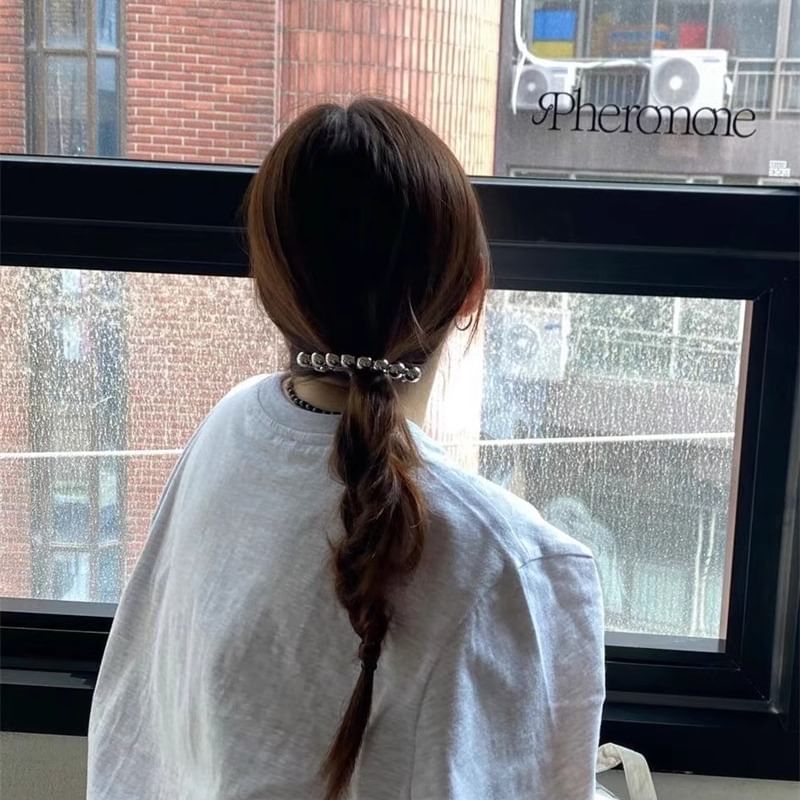 Polished Bead Alloy Hair Clip