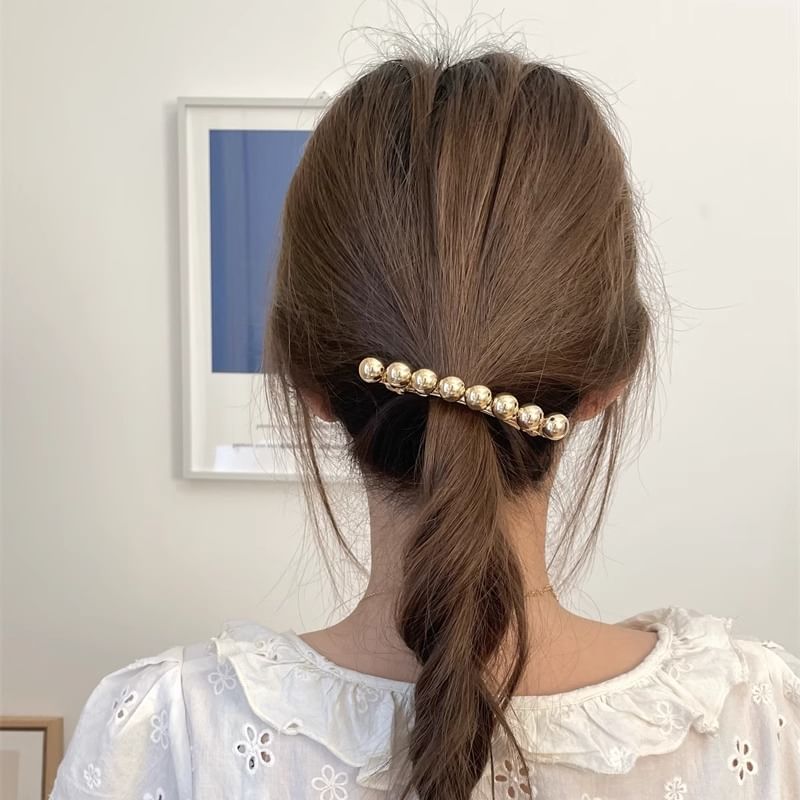 Polished Bead Alloy Hair Clip