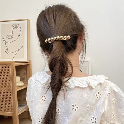Polished Bead Alloy Hair Clip