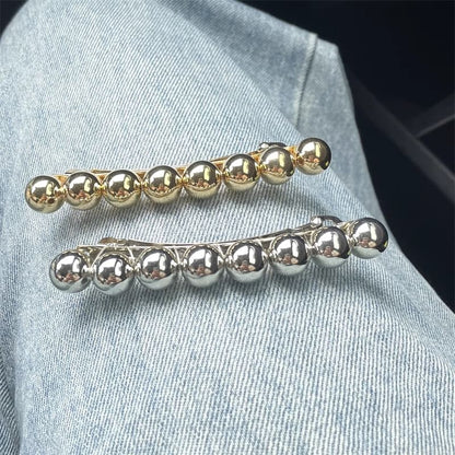 Polished Bead Alloy Hair Clip