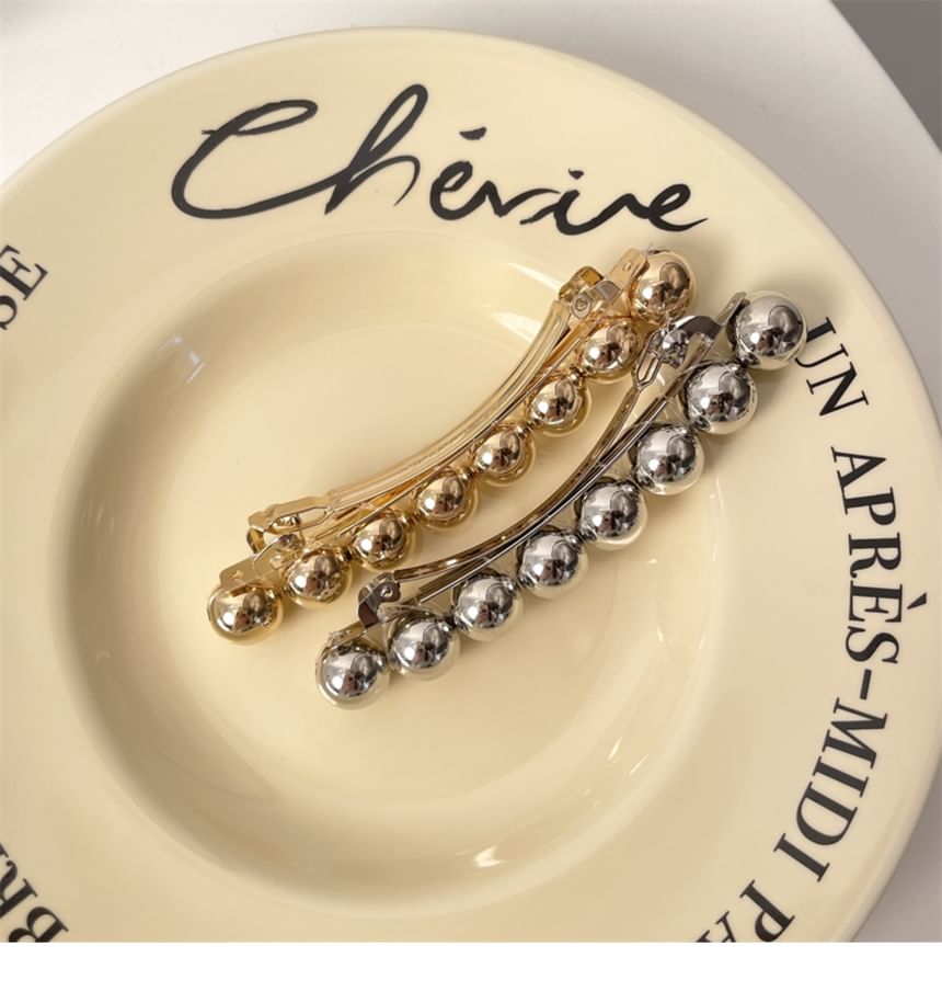 Polished Bead Alloy Hair Clip