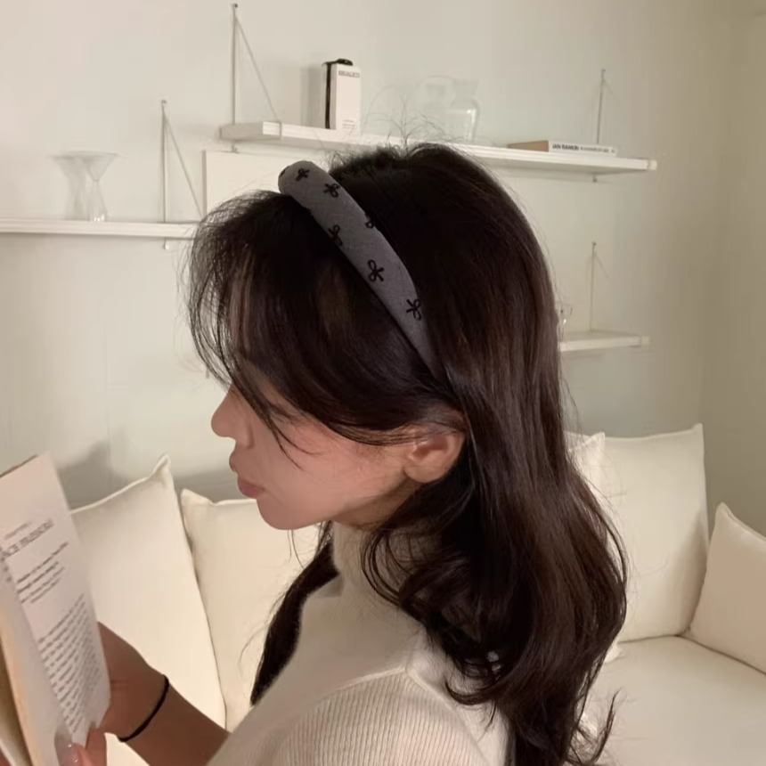 Embroidered Bow Headband Fabric