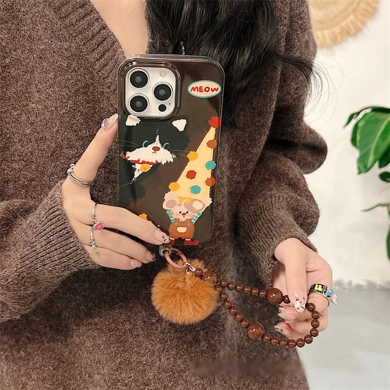 Strap Phone Set Pom Case / Mouse
