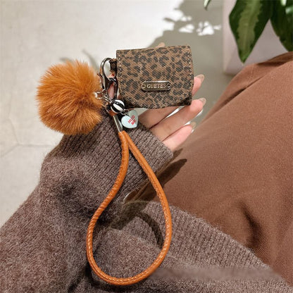 Print Case Earphone Pom AirPods Leopard Pro / Skin Strap