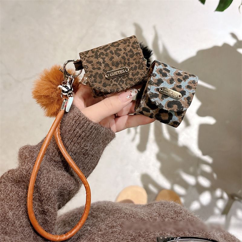 Print Case Earphone Pom AirPods Leopard Pro / Skin Strap