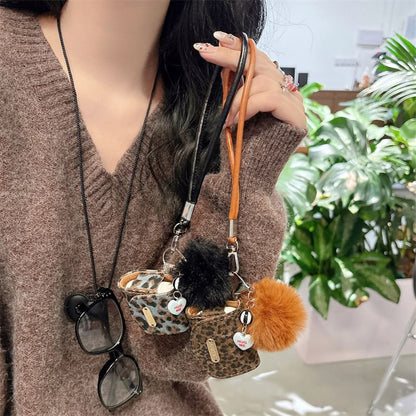 Print Case Earphone Pom AirPods Leopard Pro / Skin Strap