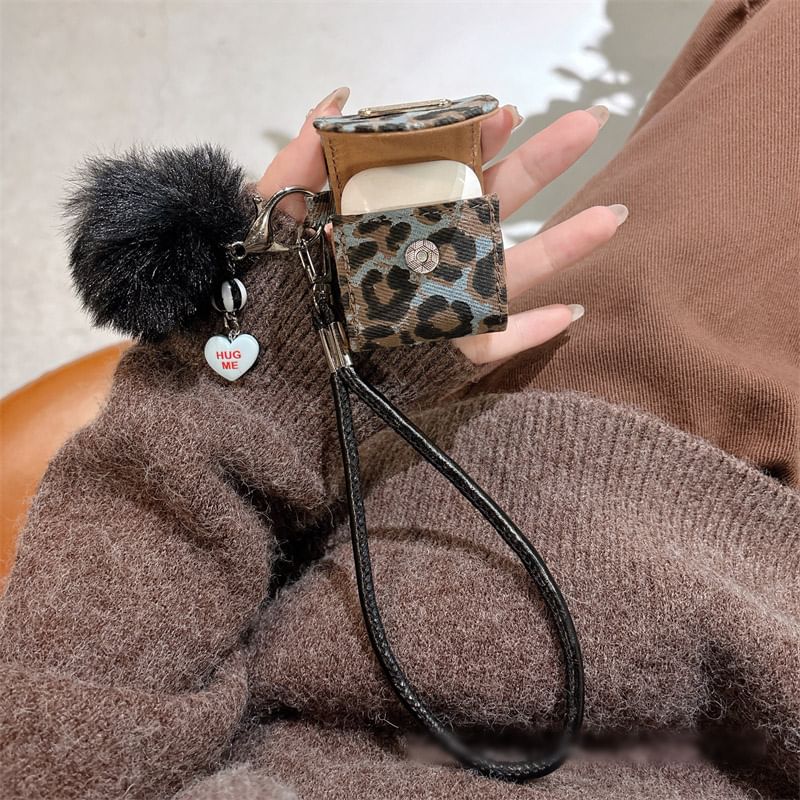 Print Case Earphone Pom AirPods Leopard Pro / Skin Strap