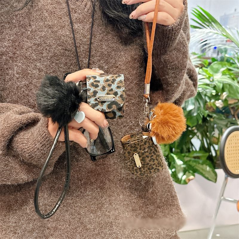 Print Case Earphone Pom AirPods Leopard Pro / Skin Strap