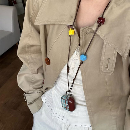 Pro / Case Earphone AirPods Skin Dog Charm Lanyard Plaid