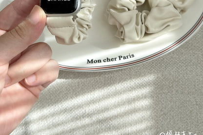 Shirred Leather Apple Watch Band Faux