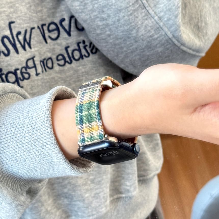 Plaid Fabric Apple Watch Band