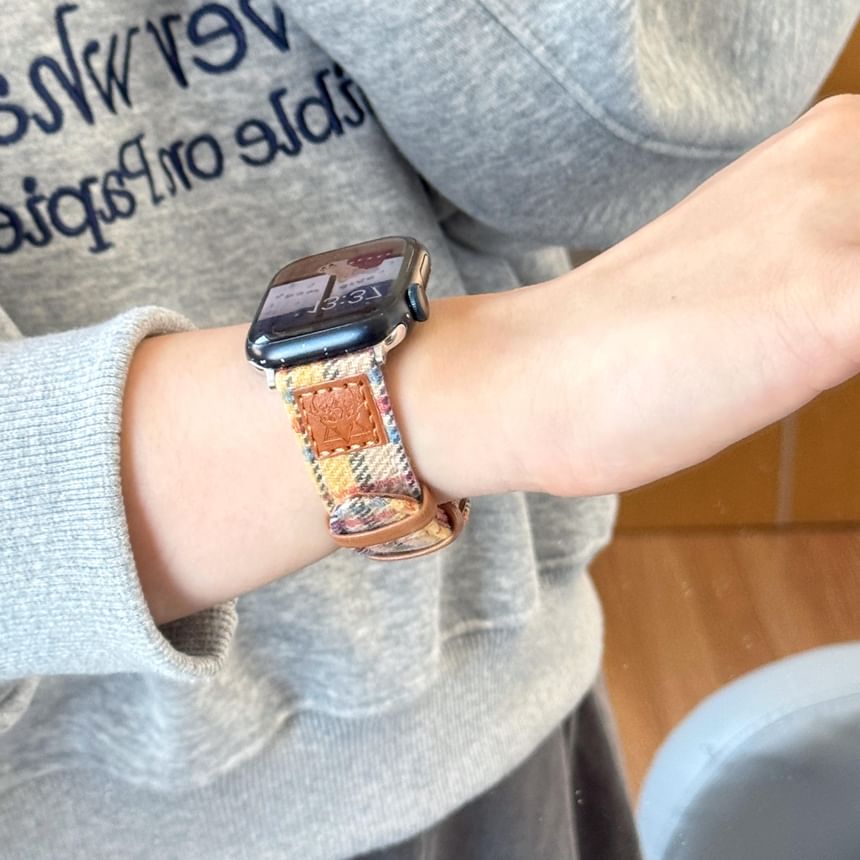 Plaid Fabric Apple Watch Band