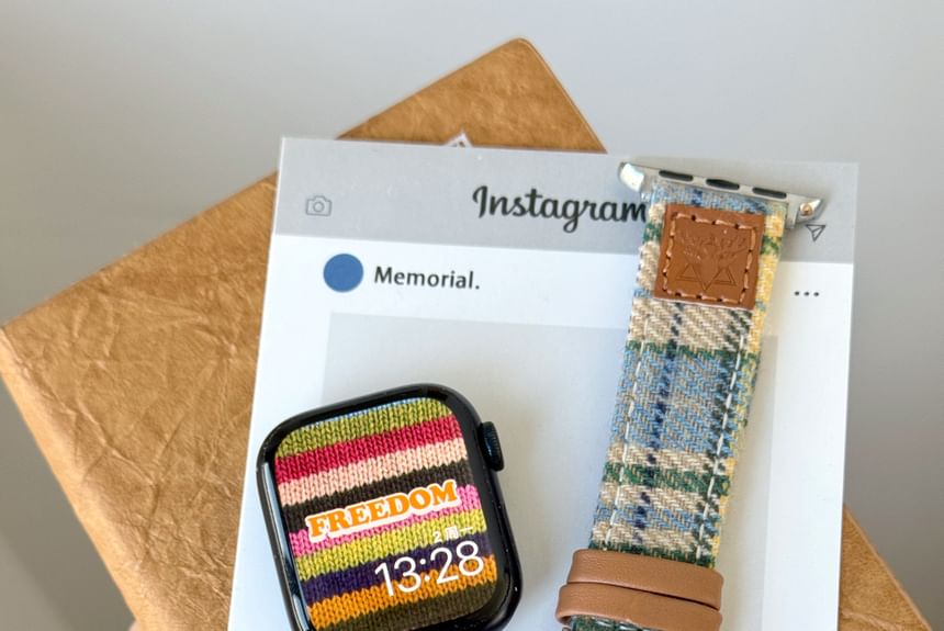 Plaid Fabric Apple Watch Band
