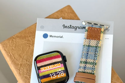 Plaid Fabric Apple Watch Band