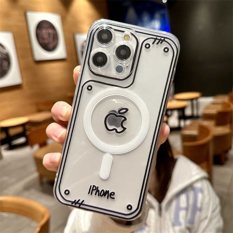 with Case Magnetic Bear (Compatible MagSafe) Phone