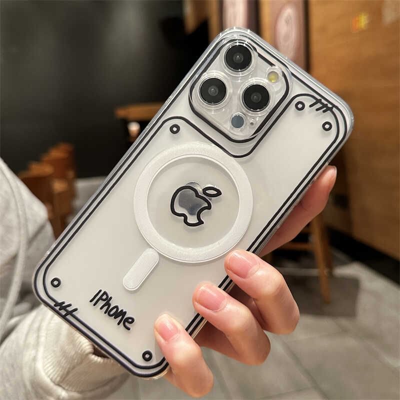 with Case Magnetic Bear (Compatible MagSafe) Phone
