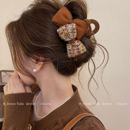 Bow Hair Tweed Claw