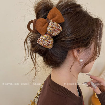 Bow Hair Tweed Claw