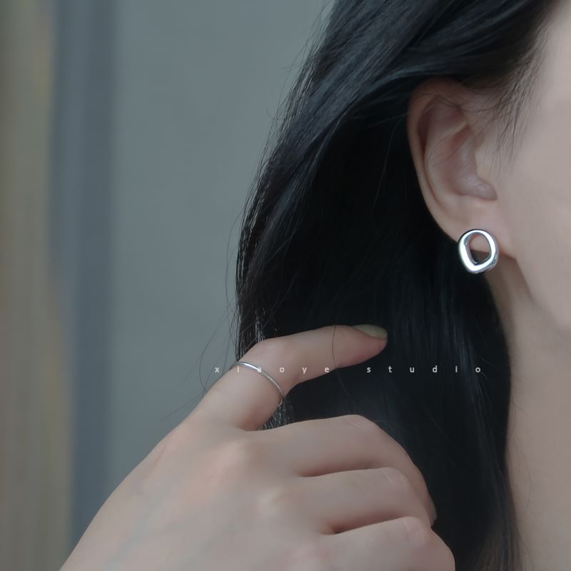 Stud Earring S925 Sterling Irregular Silver