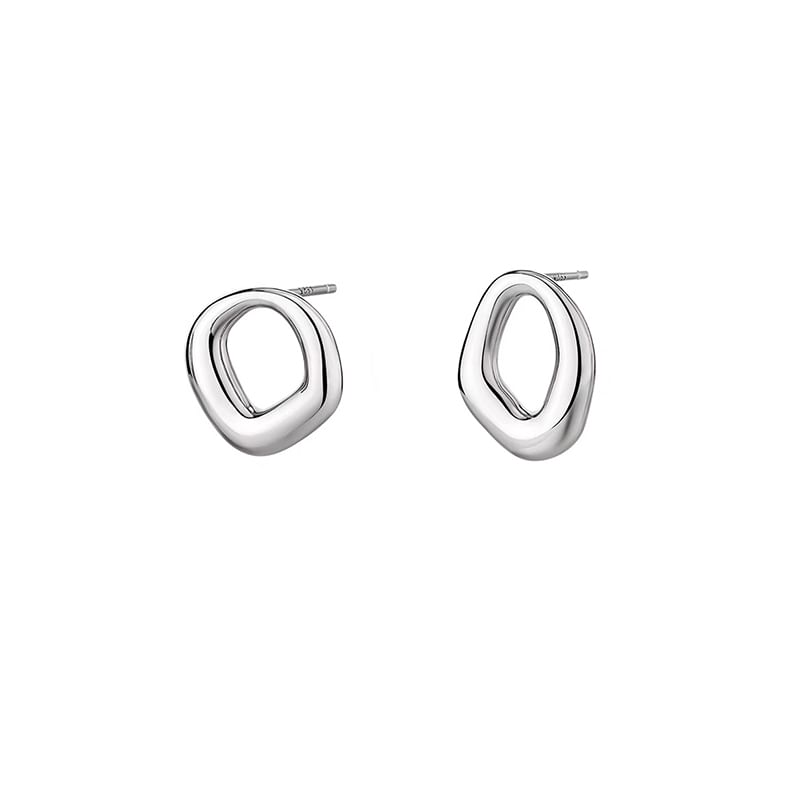 Stud Earring S925 Sterling Irregular Silver