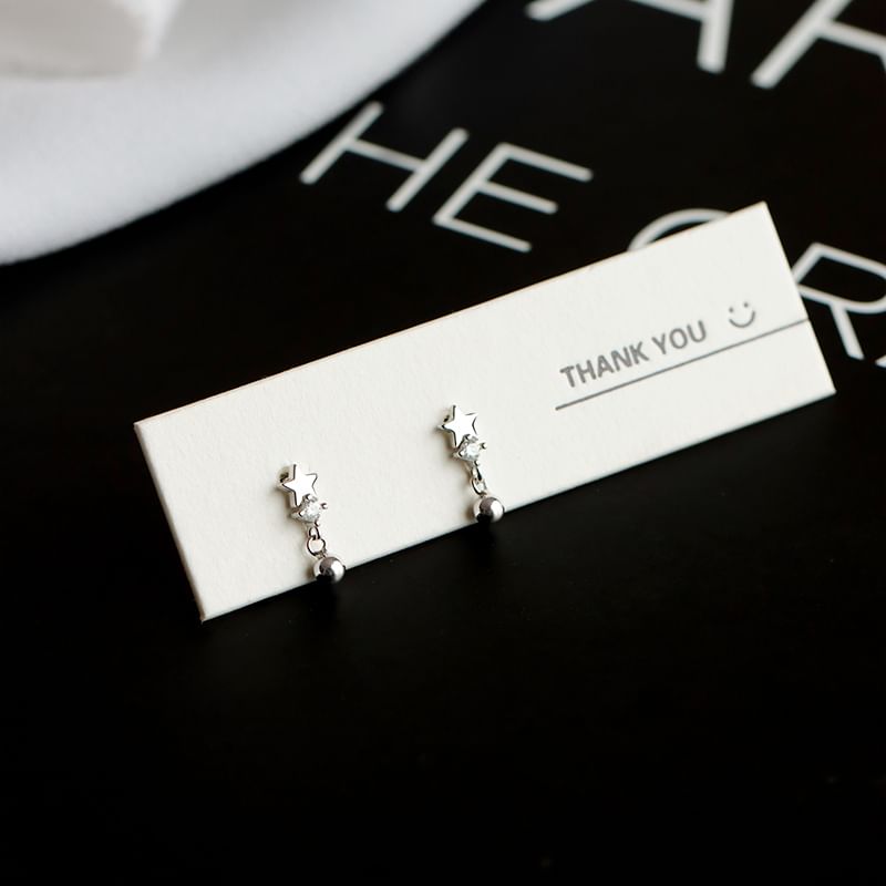 Sterling Earring Huggie S925 Silver Star Cuff / Ear