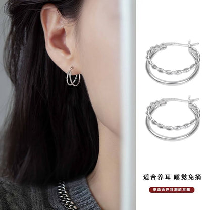 Layered Alloy Earring Hoop