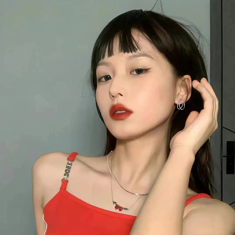 Layered Alloy Earring Hoop