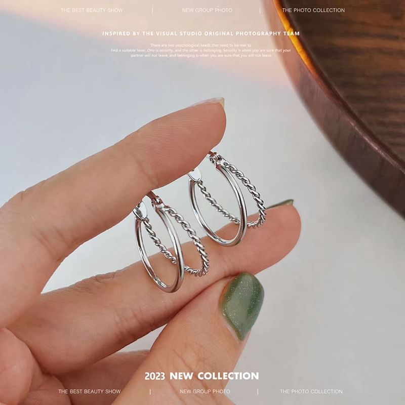Layered Alloy Earring Hoop