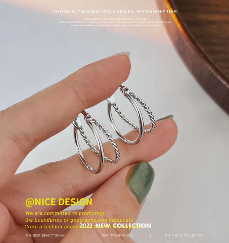 Layered Alloy Earring Hoop