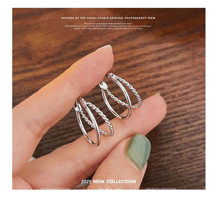 Layered Alloy Earring Hoop