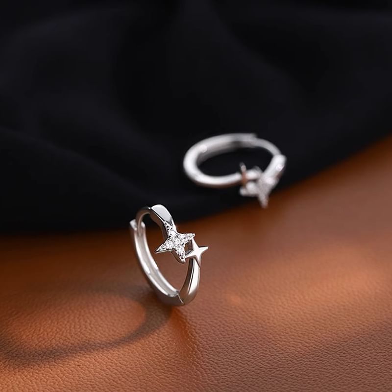 Hoop Rhinestone Star Alloy Earring
